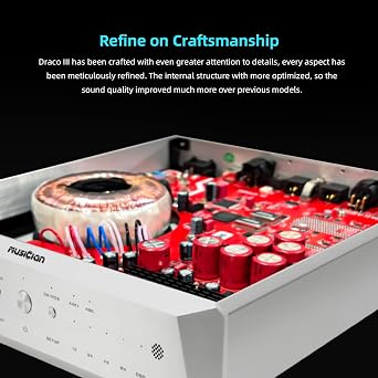 Musician Draco III R2R DAC HiFi Audio Decoder, All-Aluminum Chassis, USB/I2S/AES/Coaxial/Optical to Balanced XLR/RCA Digital-to-Analog Converter, USB/IIS Support DSD1024 PCM32Bit 1536kHz, Silver