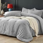 King Set de confort de taille 7 Pièces - Lit doux dans un sac King Bed Set, Ensembles de draps confortables avec consolateur toute saison, Feuille plate, Draps ajustés, 2 Carcasses d'oreillers & 2 Shams, Blanc