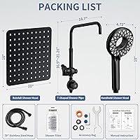 Vista 6 de SINGSUO Filtered Rain Shower Head with Handheld Spray Combo, High Pressure Dual Shower Head with Filter for Hard Water, Modern Magnetix Double