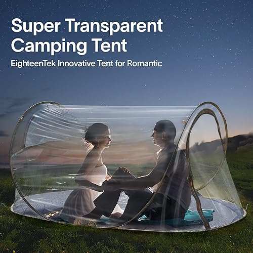 Miniatura 4 de EighteenTek Clear Pop Up Tent Camping Stargazing Transparent Outdoor Bubble 2 Person Capsule Portable Weather Proof Pod Instant Cold Protection