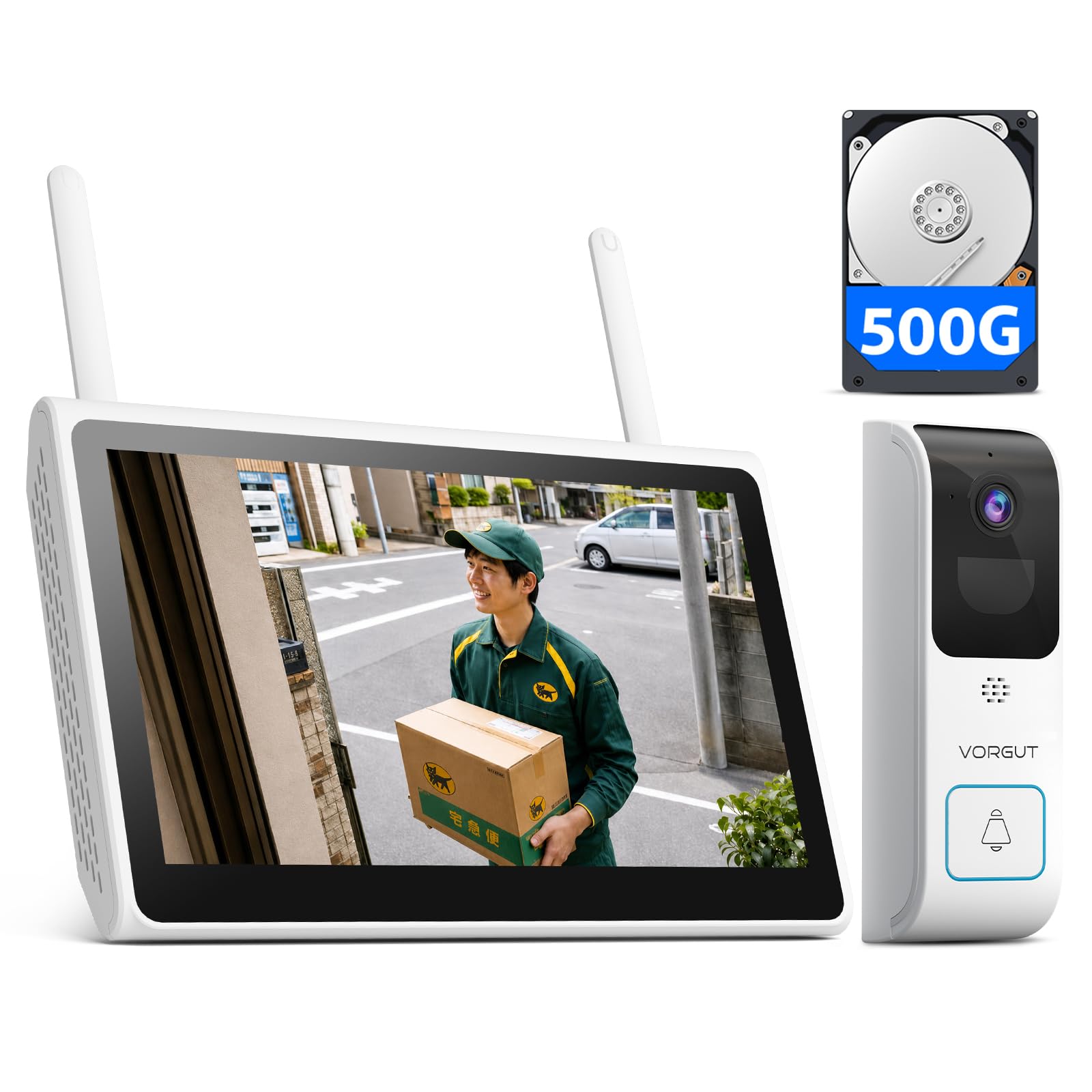 Amazon.co.jp: VORGUT スマートドアホン モニター付き ビデオドアベル