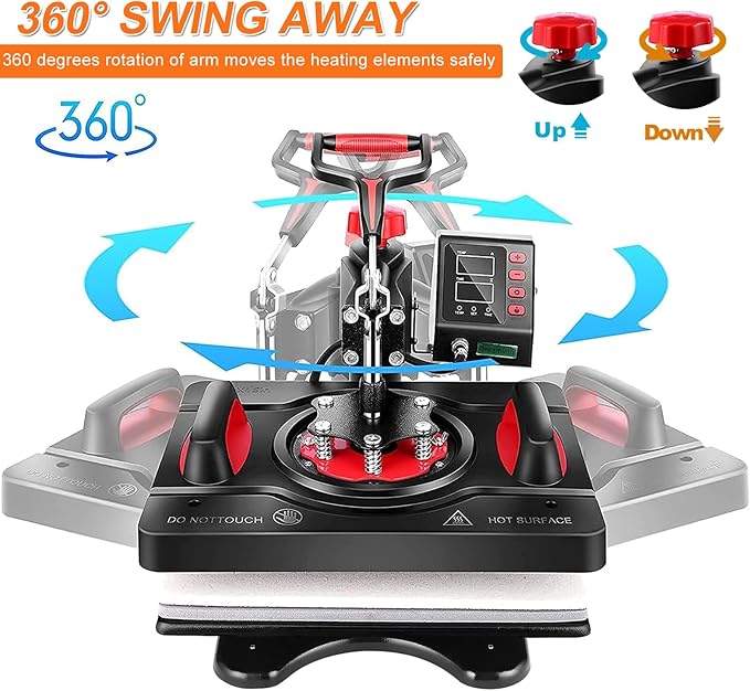 Prensa de Calor AKEYDIY 5 en 1, 12x15 para Camisetas, Gorras, Tazas miniatura 3