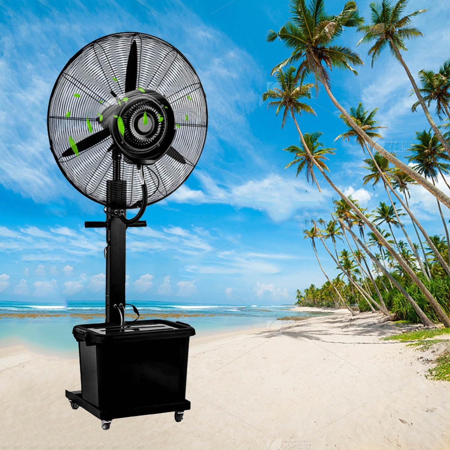 Standing Misting Fan For Outdoor Indoor 26-Inch Industrial Cooling Fans Pedestal Fan Misters With 3 Speeds 90° Oscillation 11 Gallon Water Tank Patio Garage Greenhou, 380W/30in