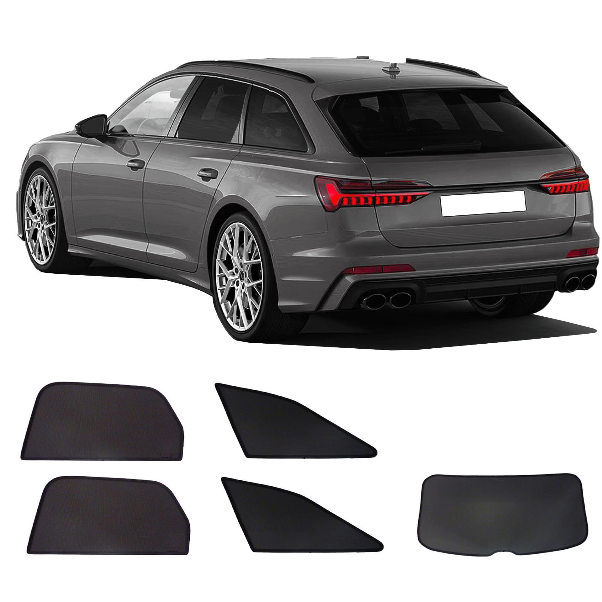 Sonniboy Protección Solar, Sombrilla Coche, Visera Parasol Coche, Compatible con Audi A6 (C8) Avant, 2018 - Incluye Bolsa