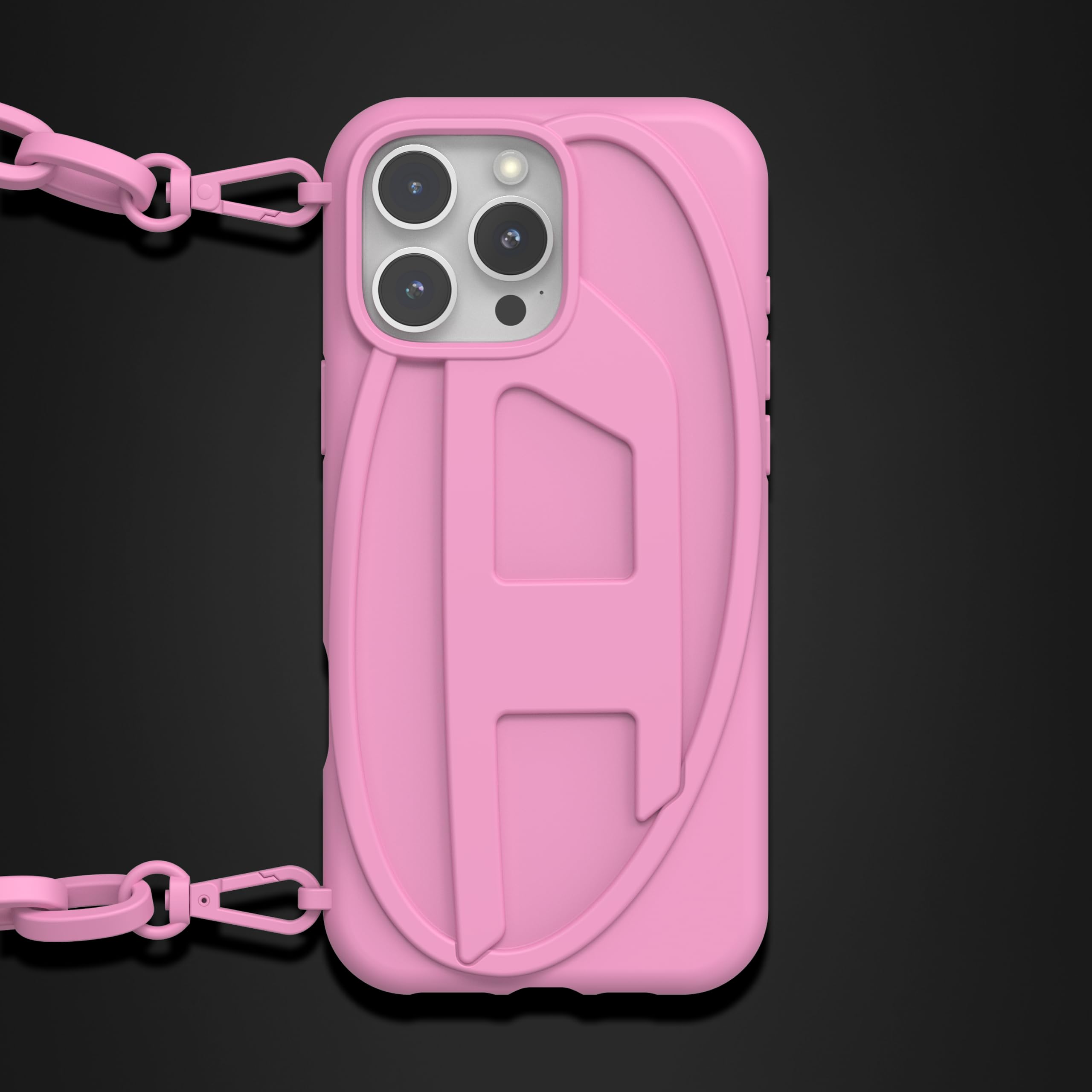 Amazon.co.jp: DIESEL iPhone16promaxケース Dロゴ TPU チェーンケース
