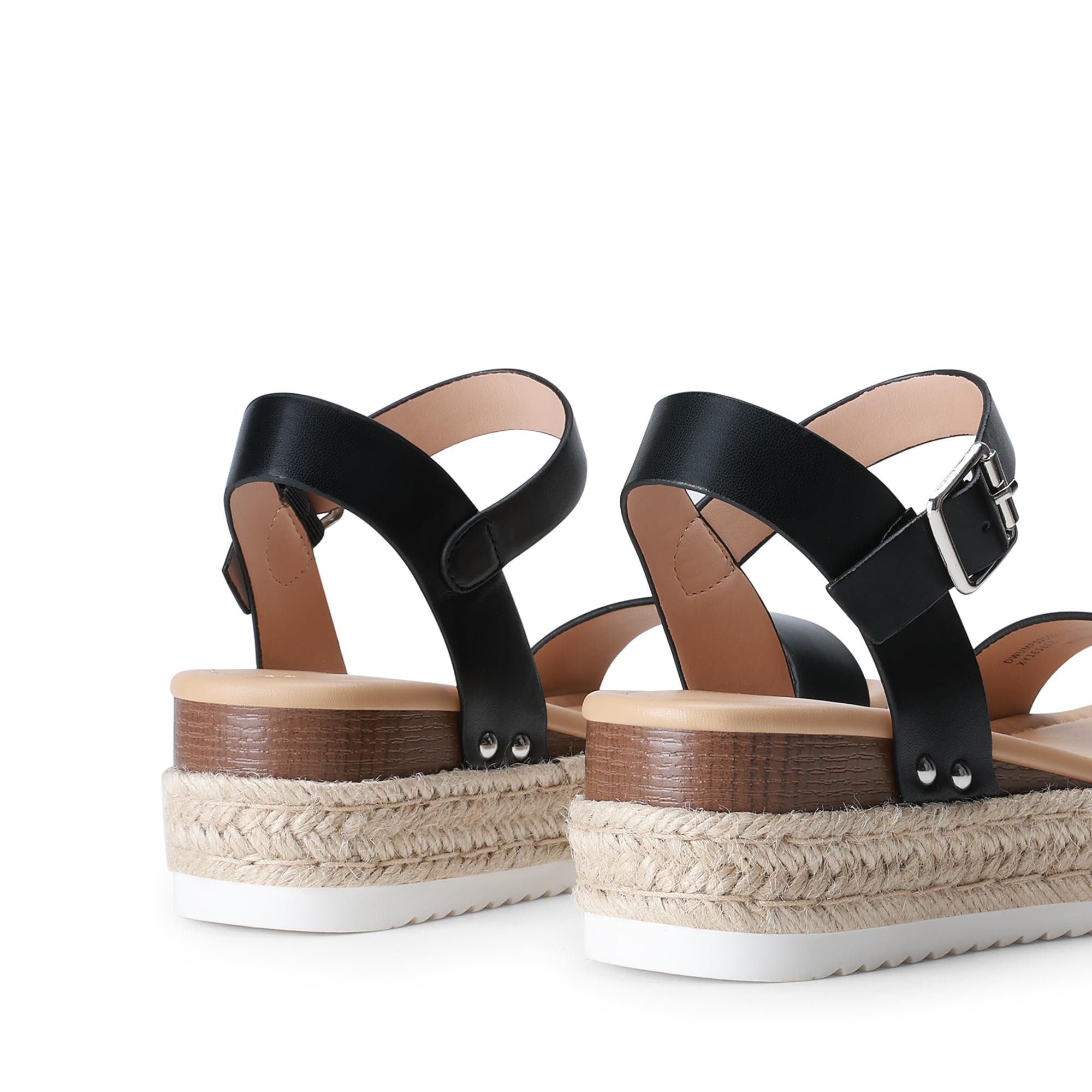DREAM PAIRS Damskie sandały na platformie espadryle na koturnie, wygodne sandały z odkrytymi palcami z jednym paskiem dla kobiet szykowne na co dzień lato