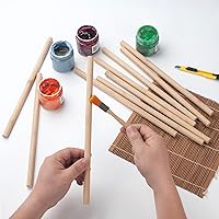 Vista 5 de Clavijas de madera para manualidades, 10 varillas de madera de 12 x 12 pulgadas, varillas de bambú redondas naturales para manualidades, tacos
