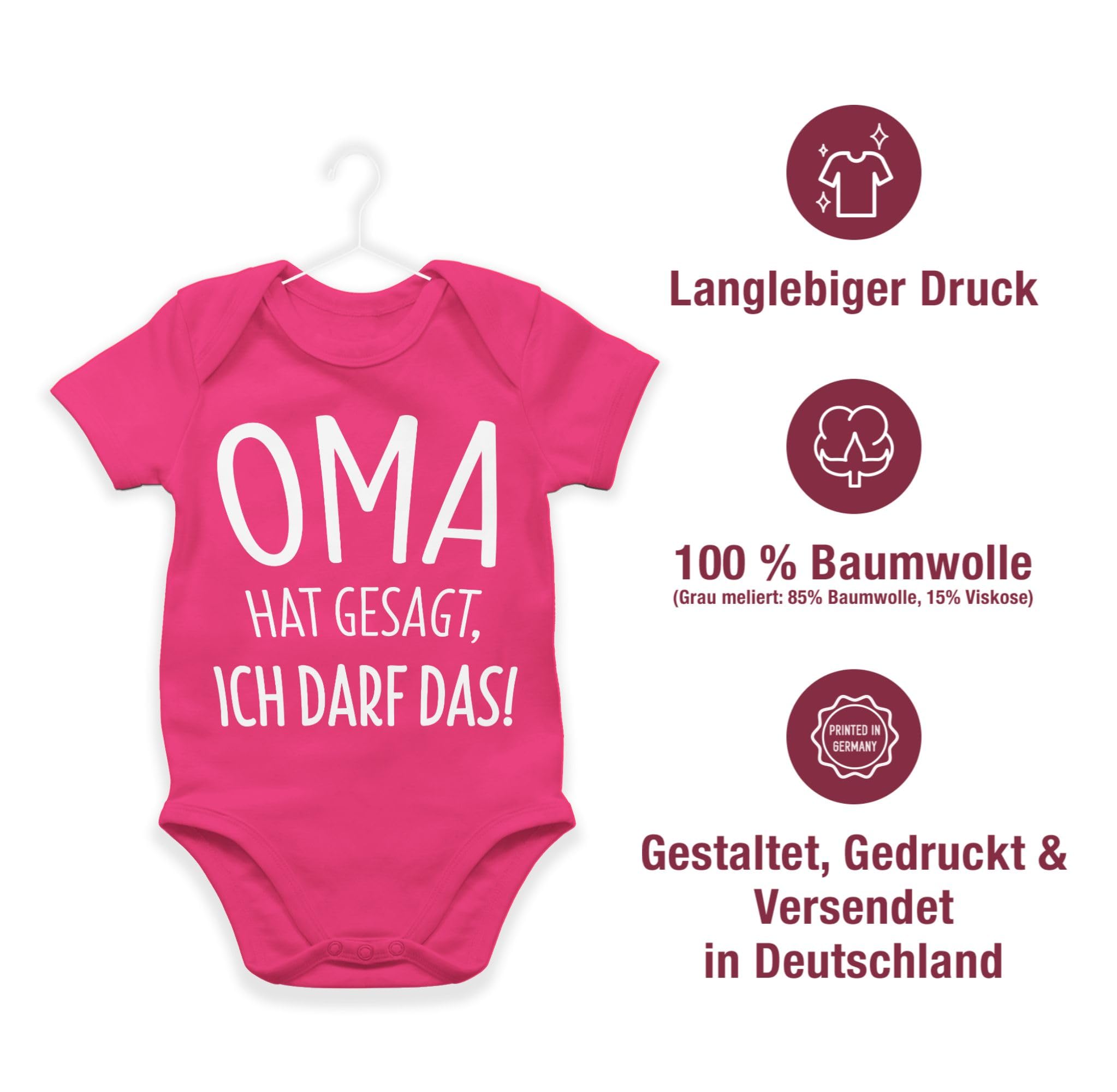 Shirtracer - Baby Body Kurzarm - Sprüche - Oma hat gesagt ich darf das