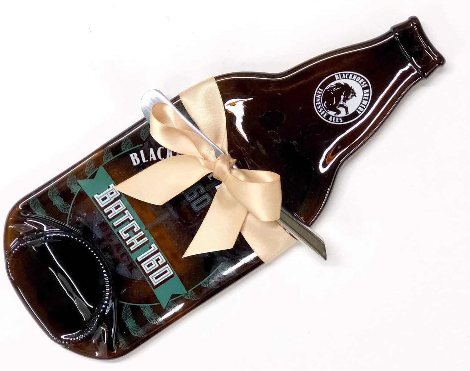 Large Blackhorse Brewery Batch 160 IPA Melted Beer Bottle Cheese Tray or Spoon Rest, Tennessee Gift