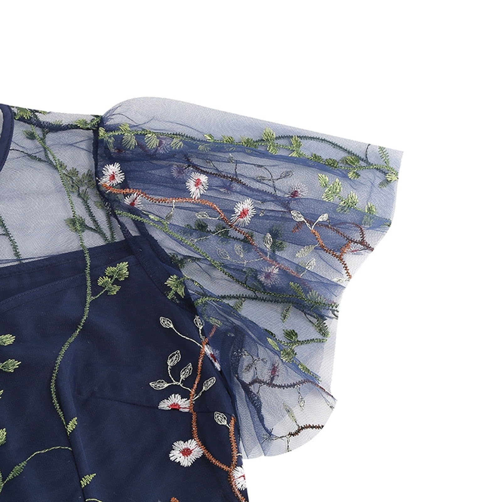Generisch Vestidos Mujer Verano Lino Elegante Vestidos Mujer Color Sólido Vestido de Verano Ruched Manga 3/4 Vestido Camisero Vestido de Volantes Vestidos de Mujer Adecuado Para El Hogar Y El Tiempo