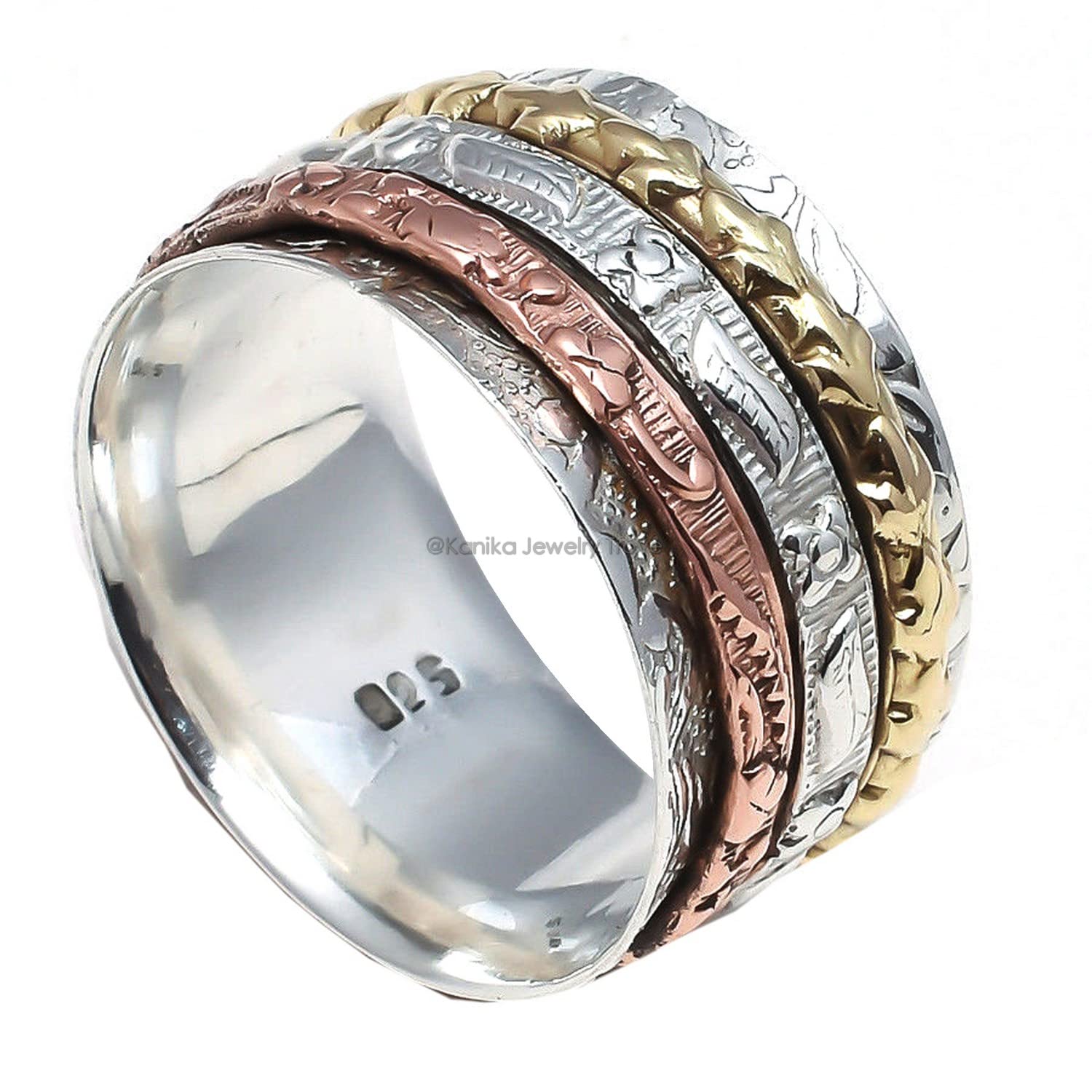 Bague Spinner pour Femmes, Bague Western pour Hommes, Bague Méditation Unisexe, Bague Spinning, Bague Argent, Bague Méditation, Bague Anxiété