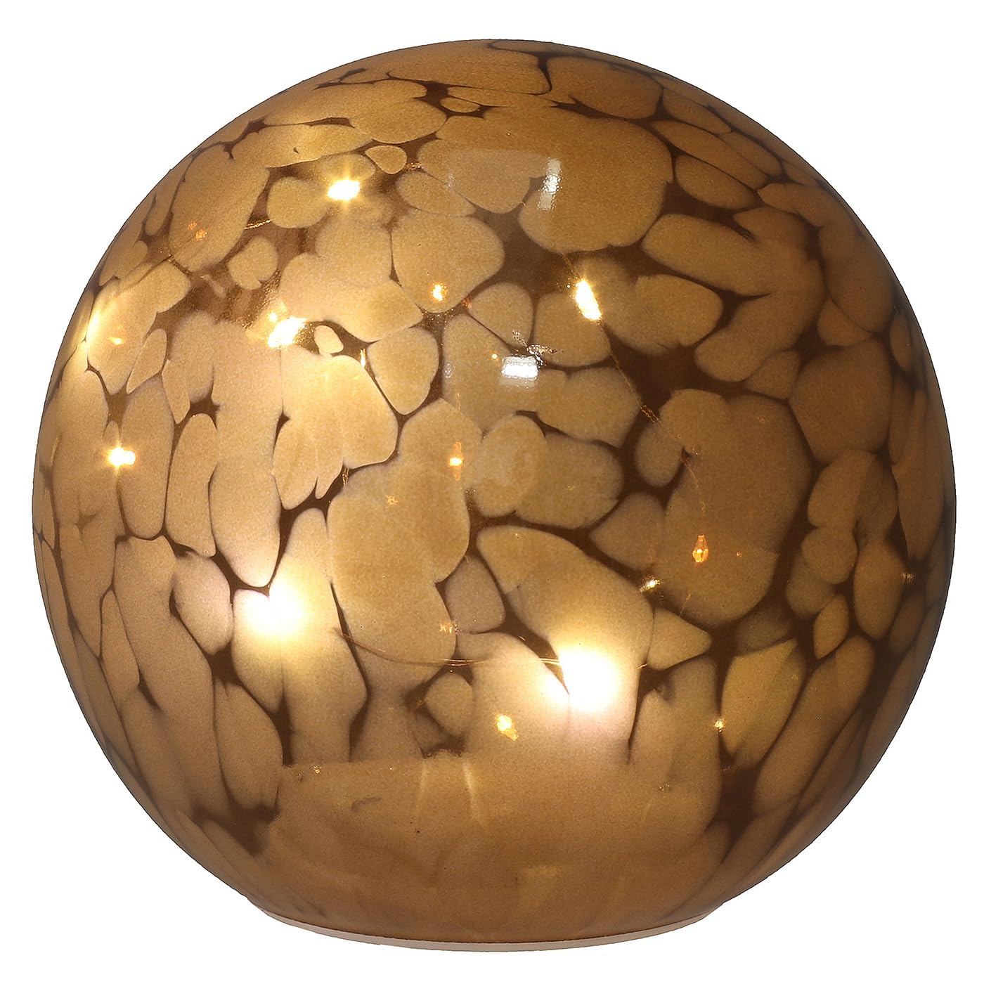 Shudehill Giftware Handblown Glass LED Ball Light Up Ornaments - Pink, Blue, Grey or Amber (Amber)