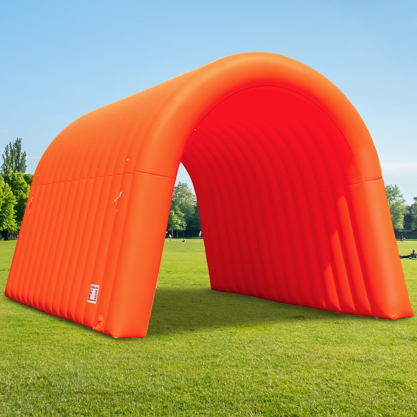OZIS 16FT Inflatable Tunnel Entrance with Built-in Blower – Blow up Sports Tunnel Tent for Football Events, Business Advertising, Exhibition, Party, School(Orange, 16x10x10ft)