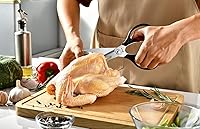 Vista 3 de Kitchen Scissors - Heavy Duty Utility Come Apart Kitchen Shears for Chicken, Meat, Food, Vegetables - 9.25 Inch Long Black & Red