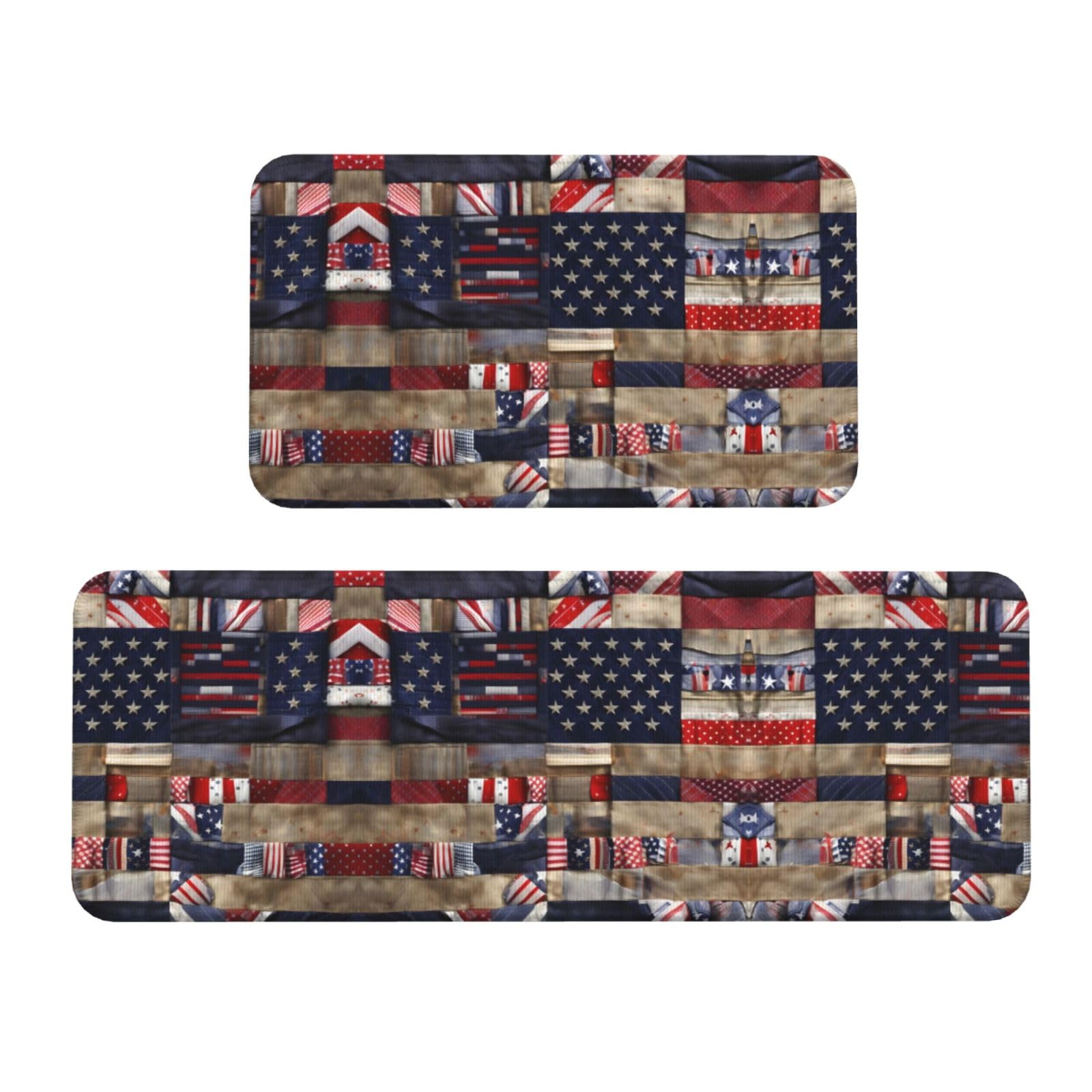 Tapis de cuisine antidérapants lot de 2 drapeau américain de qualité supérieure pour sol