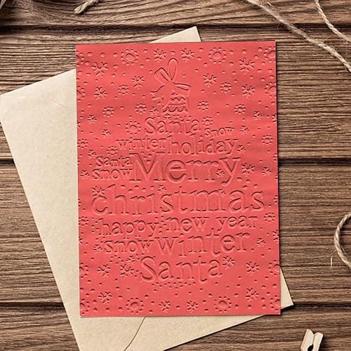 Miniatura 10 de Estivaux Carpetas en relieve de cascabel de Navidad 3D para hacer tarjetas, palabras de Navidad, carpetas de plástico en relieve con bombilla de