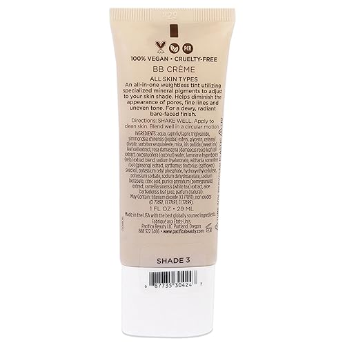 Miniatura 2 de Pacifica Beauty, Alight Crema BB multimineral, 1 onza líquida, Shade 03 Dark, 100% vegano y libre de crueldad