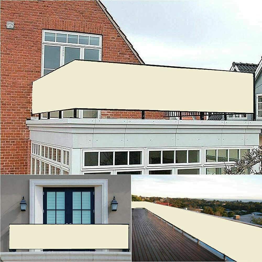ZHhan Balcony Privacy Screen for Backyard Deck Patio Balcony Fence Porch Sun Shade PVC UV Protection Sun Wind 8 Days Delivered 11 Colors 195 Sizes 420D Milky white - Image 3