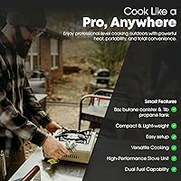 Vista 6 de GasOne GS-3400P-KIT Estufa de gas propano o butano con plancha plana incluida – Parrilla de propano de combustible dual – Quemadores de estufa