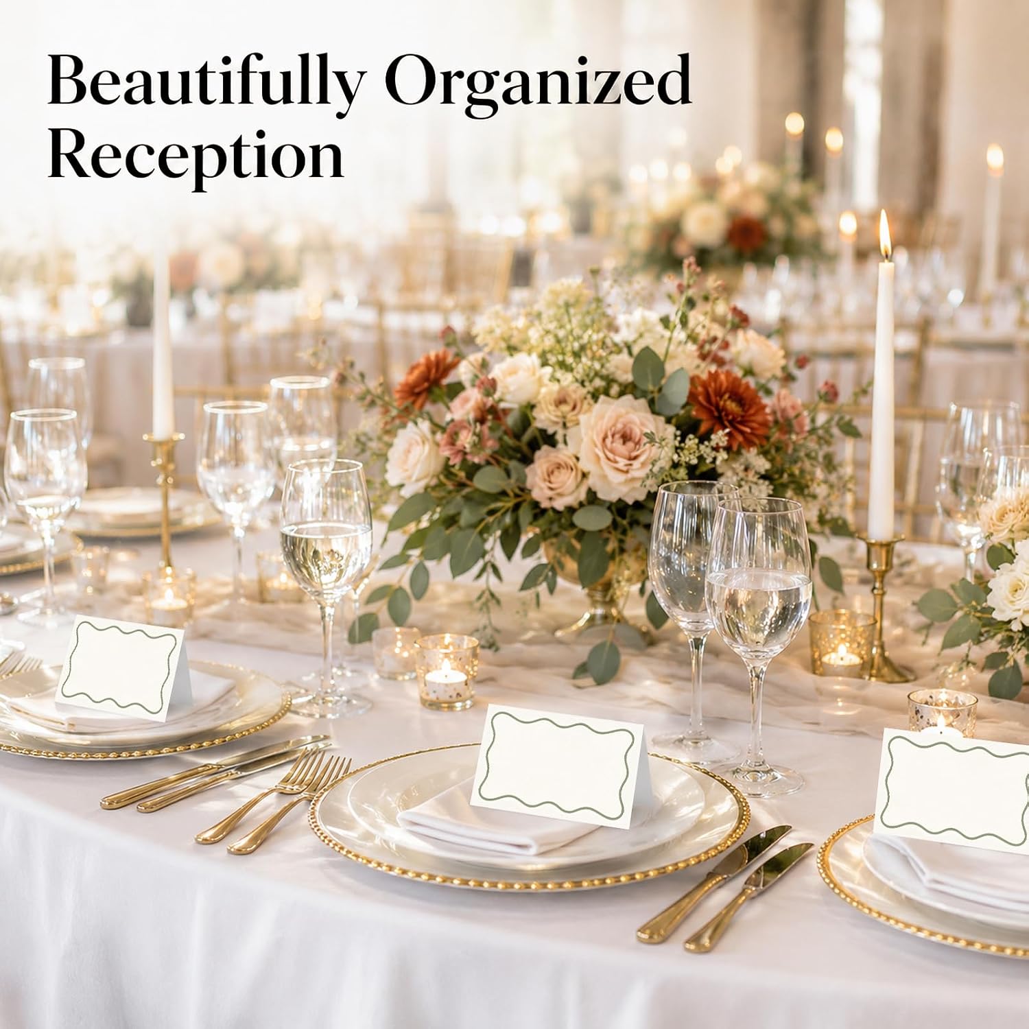Minimal Place Cards, Folded Tent Name Cards, for Reception Seating Label
