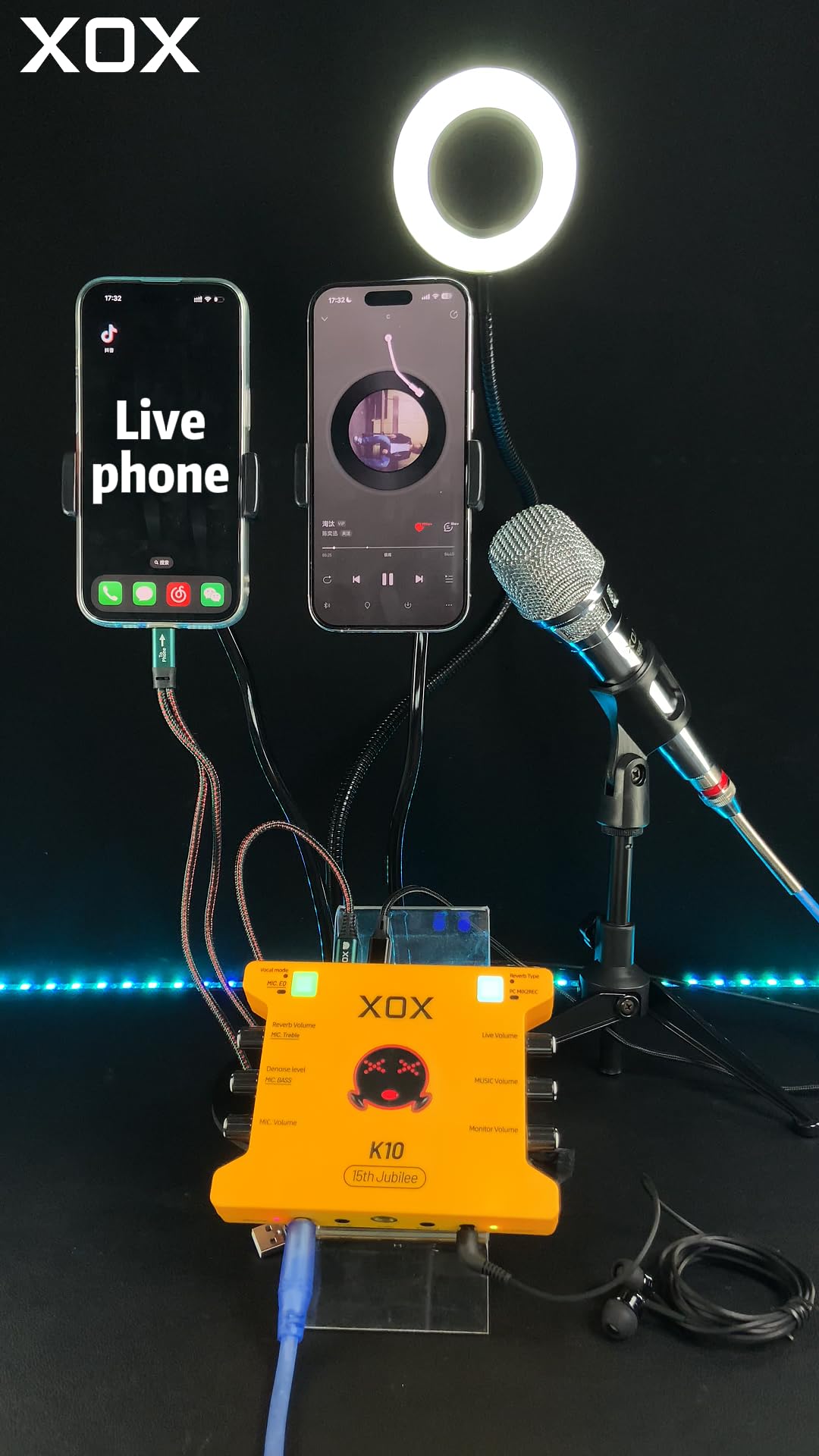Amazon.com: XOX K10 15TH live streaming audio interface for