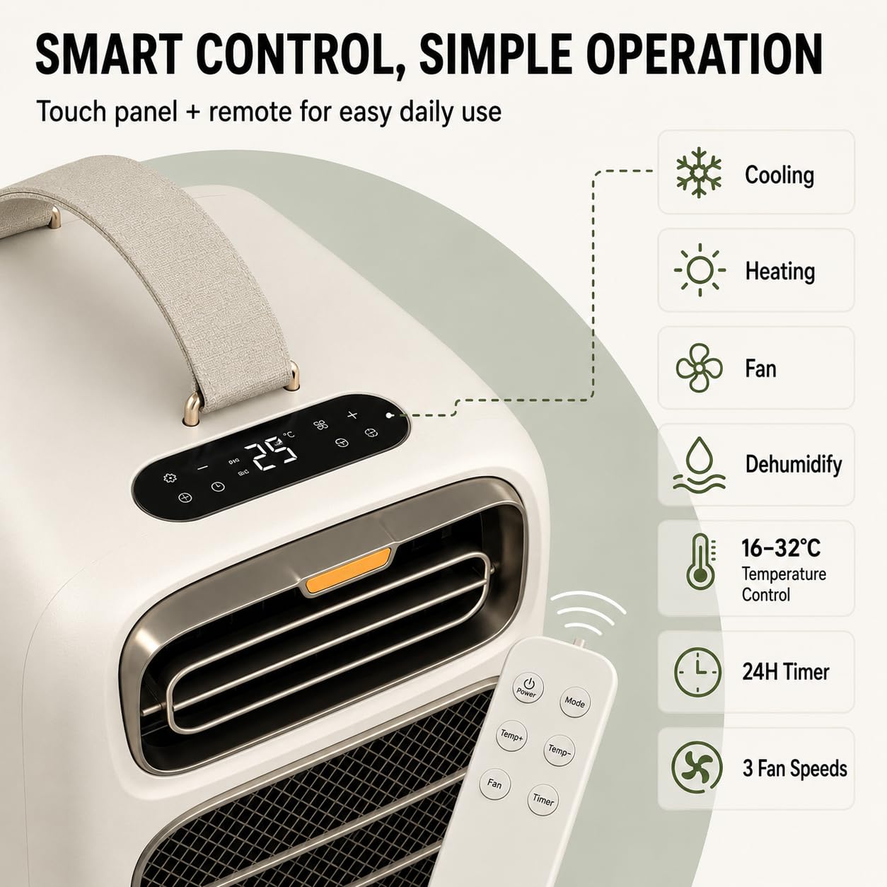 Klimaanlage Für Campingzelt, Tragbares Zelt-Klimagerät Mit Kühl Heizfunktion, Einstellbare 16–32°C, Fernbedienung Inklusive, 3 Einstellbare Lüfterstufen Outdoor Camping Und Reisen Coldheat