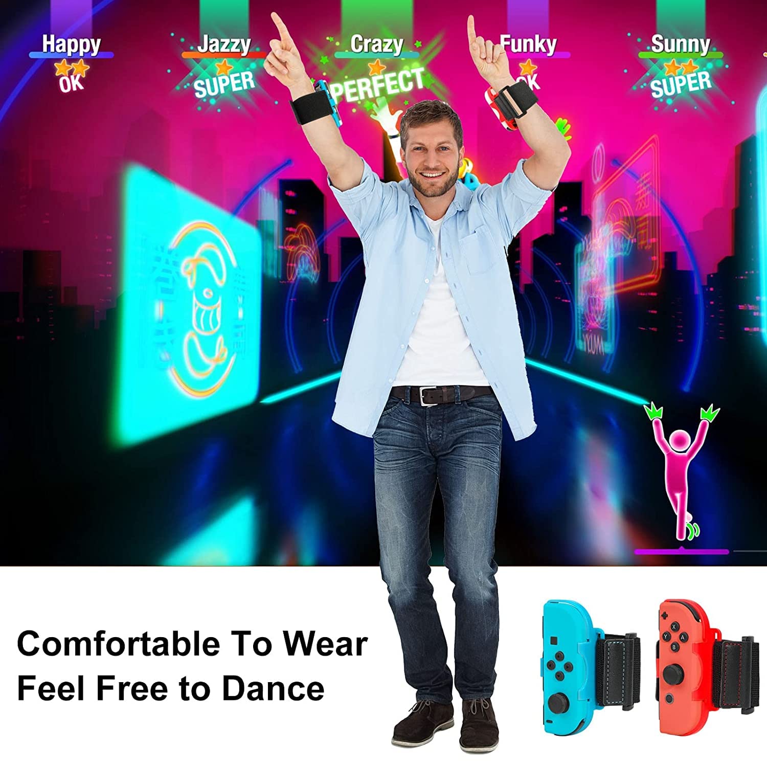 Wrist Bands for Just Dance 2023 2022 2021 Switch , Adjustable Elastic Dance Straps Compatible with Switch & Switch OLED Controllers, Switch Right/Left Controller Joy Cons Accessories for Adults Teens - Image 6