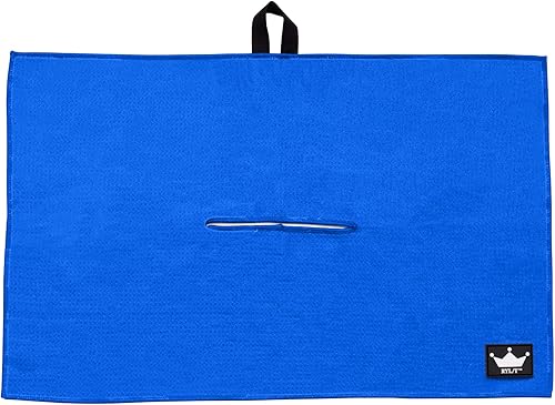 Miniatura 2 de RYLT Toalla de golf magnética con corte central y accesorio de bucle, imán fuerte que se fija a cualquier cosa metálica, bolsa de golf perfecta o
