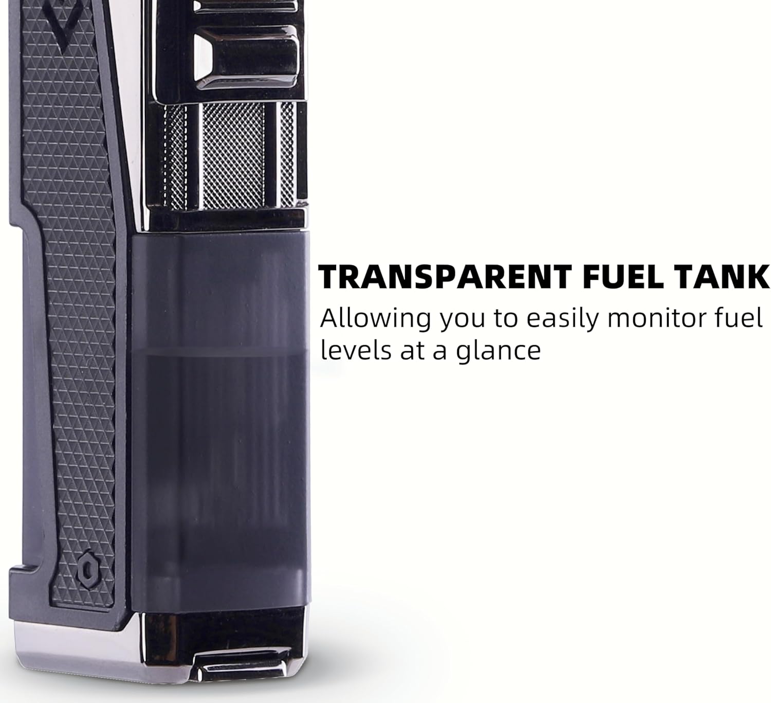 TOMOLO 2 Pack Torch Lighter Quadruple Jet Flame Windproof Refillable Butane Lighter with Hidden Punch, Butane Not Included (Black)
