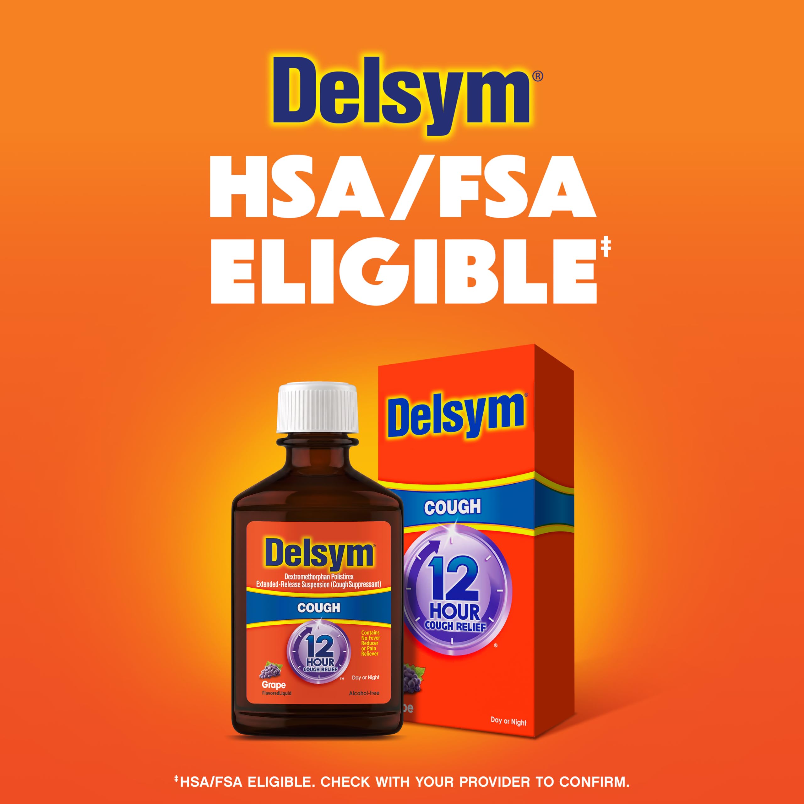 Delsym 12Hr Cough Medicine for Adults, Grape Flavor Cough Syrup, 5 FL OZ — Amazon image 9