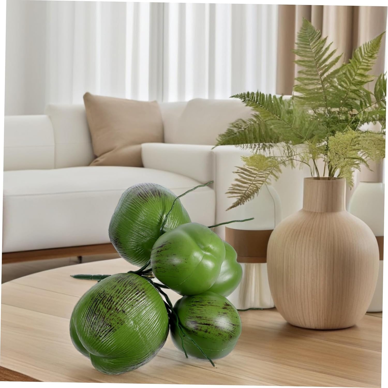 Bunch Artificial Coconuts for Hawaiian Realistic Fake Coconuts for Luau Beach Events Tropical Birthdays Lightweight Decorations