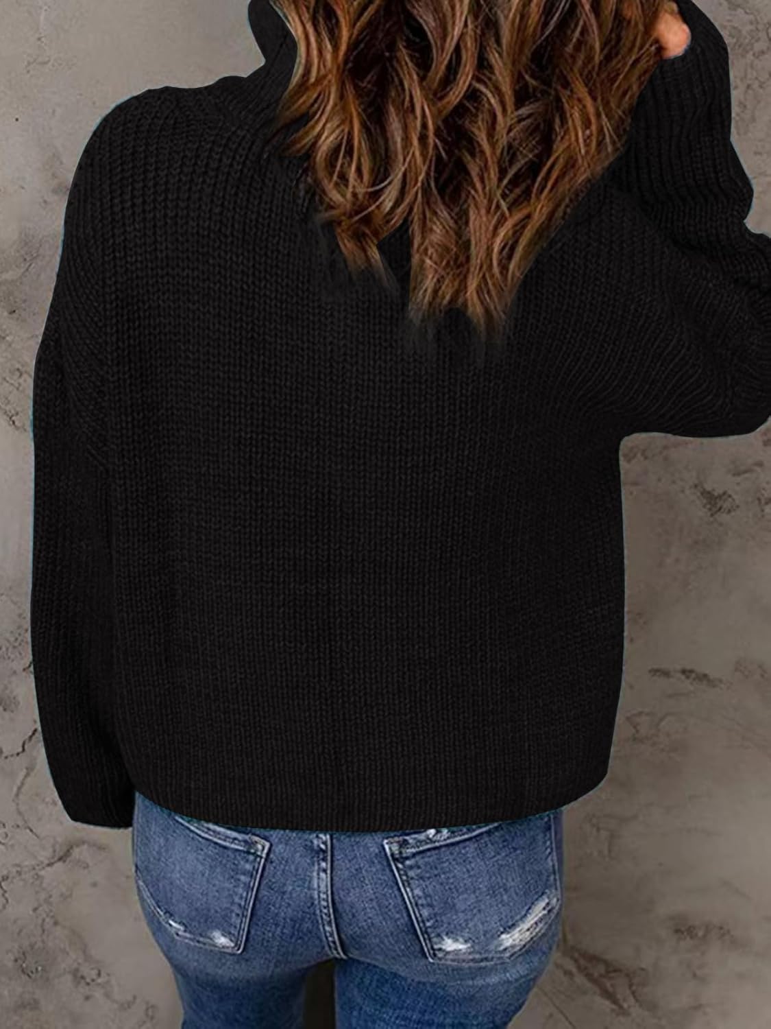 ZOCANIA Quarter Zip Sweater Women Long Sleeve 1/4 Zip Pullover Knitted Polo V Neck Casual Tops Collared Fall Sweaters - Image 2