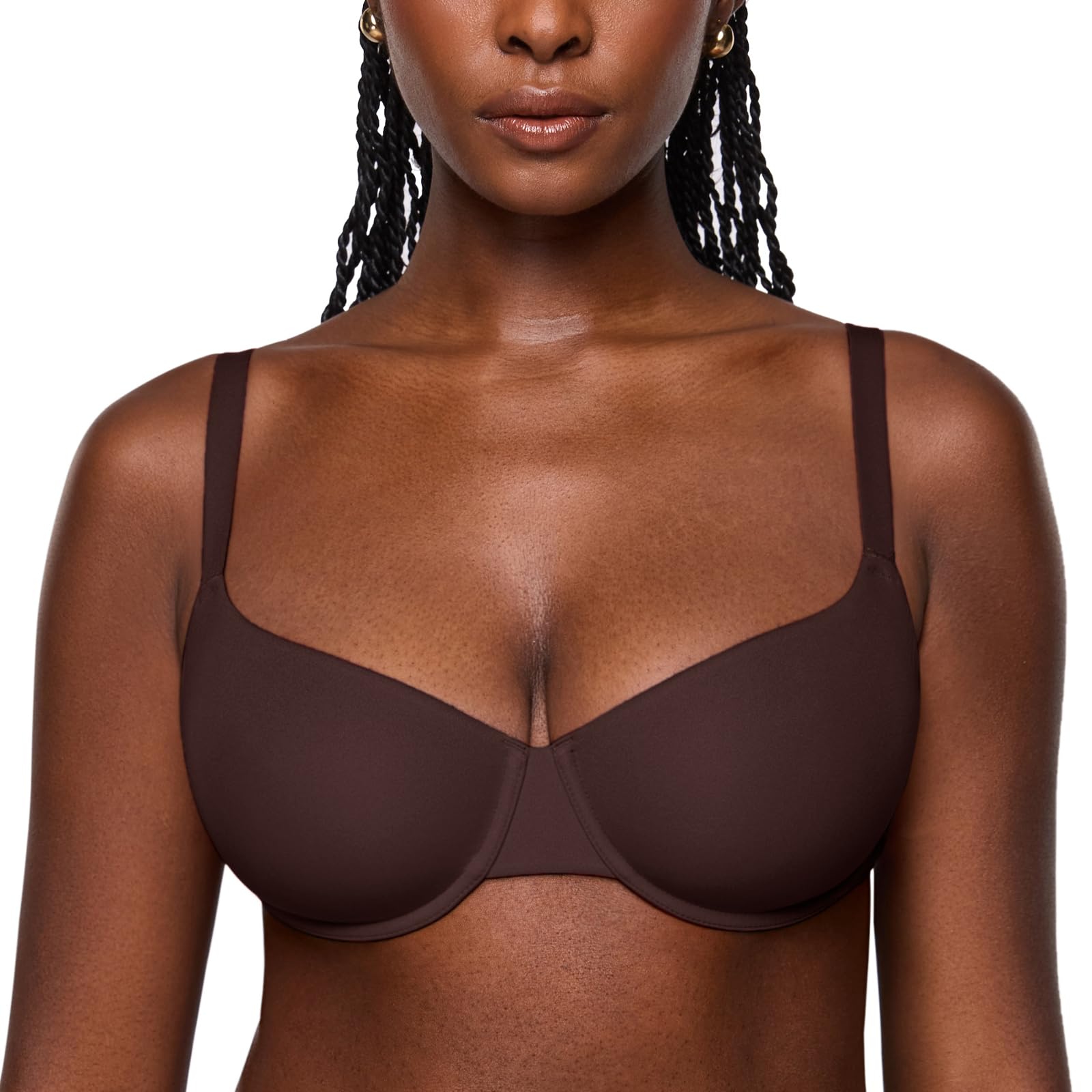 INLYRIC Women's Unlined Balconette Bra Demi Underwire