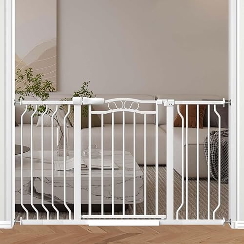 Miniatura 10 de Fairy Baby Puertas de bebé extra anchas de 53.1 a 62.5 pulgadas para escaleras y puertas, puerta de seguridad para bebés montada a presión sin Negro