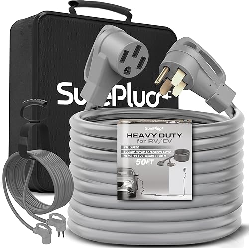 Miniatura 10 de Cable de extensión de 50 amperios para RV y EV de 15 pies  NEMA 14-50 - Cable de extensión de cargador Tesla  250 voltios (STWAWG) - Listado ULETL