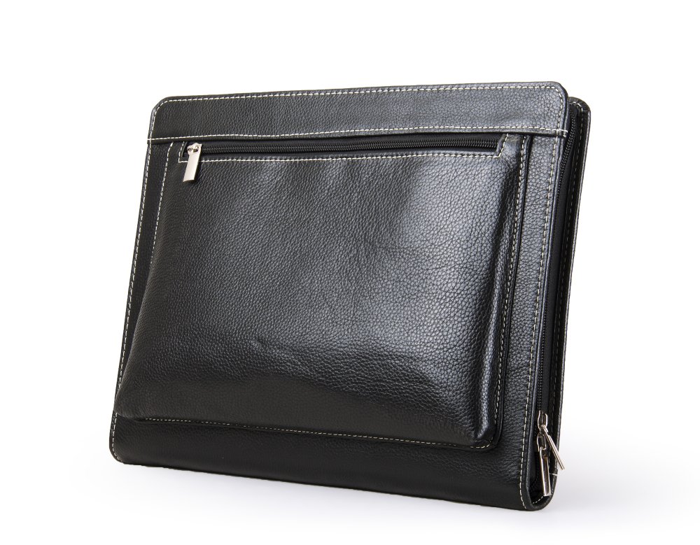 Amazon.co.jp: XIAOZHI ブラックレザーポートフォリオ メモ帳スペース