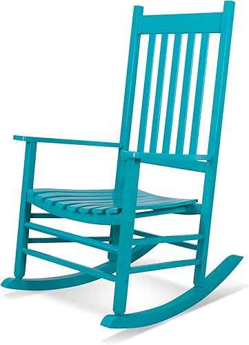 Vista 76 de Shine Company Inc. Silla mecedora para porche estilo Vermont, 4332WT, color blanco