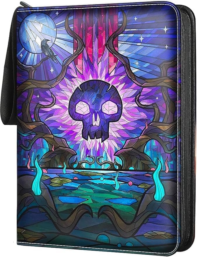 Card Binder 9 Pocket with 50 Premium 0.08mm Removable Sleevs for 900 Cards, Trading Card Binder - PU Waterproof & Portable Carrying Case Card Collection Folder (9-Pocket) โ image 1