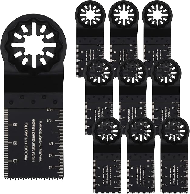 Starlock Multitool Blades,10 Pcs Multi Tool Blade Set Bosch Multitool Blades Compatible with Bosch Fein Milwaukee Ryobi Makita Metabo, Hitachi, AEG, Einhell and More 35mm
