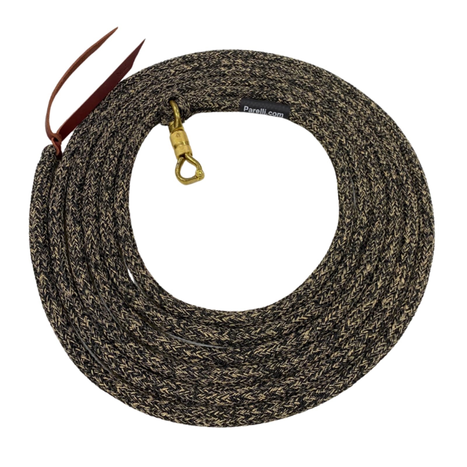 Parelli 22 Foot Line Ground Training Rope - Strong Everyday Use All-Purpose Large Horse Lead Rope with Loop & Latigo Popper | 9/16" Diameter Smooth Yachting Braid, Vaquero