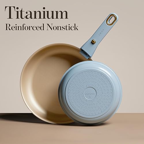 Miniatura 3 de CAROTE Juego de 18 ollas y sartenes antiadherentes, juego de utensilios de cocina con mango desmontable, juegos de utensilios de cocina de