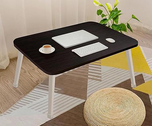 Miniatura 2 de Escritorio plegable para computadora portátil para cama, mesa de piso de 23.6 pulgadas, patas ajustables en altura, color negro