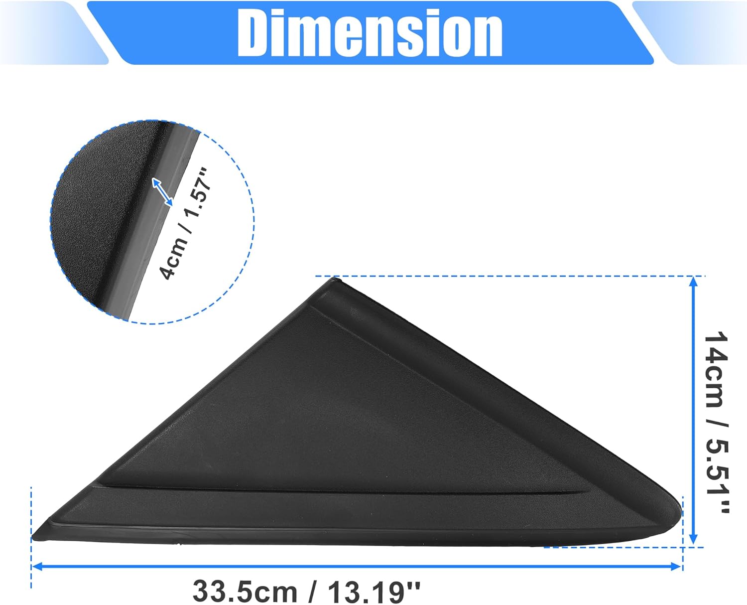 X AUTOHAUX Front Left Mirror Corner Triangle Fender Cover Rearview Triangle Trim Panel for Ford Escape 2013-2019 CJ54-S16003AD5JA6