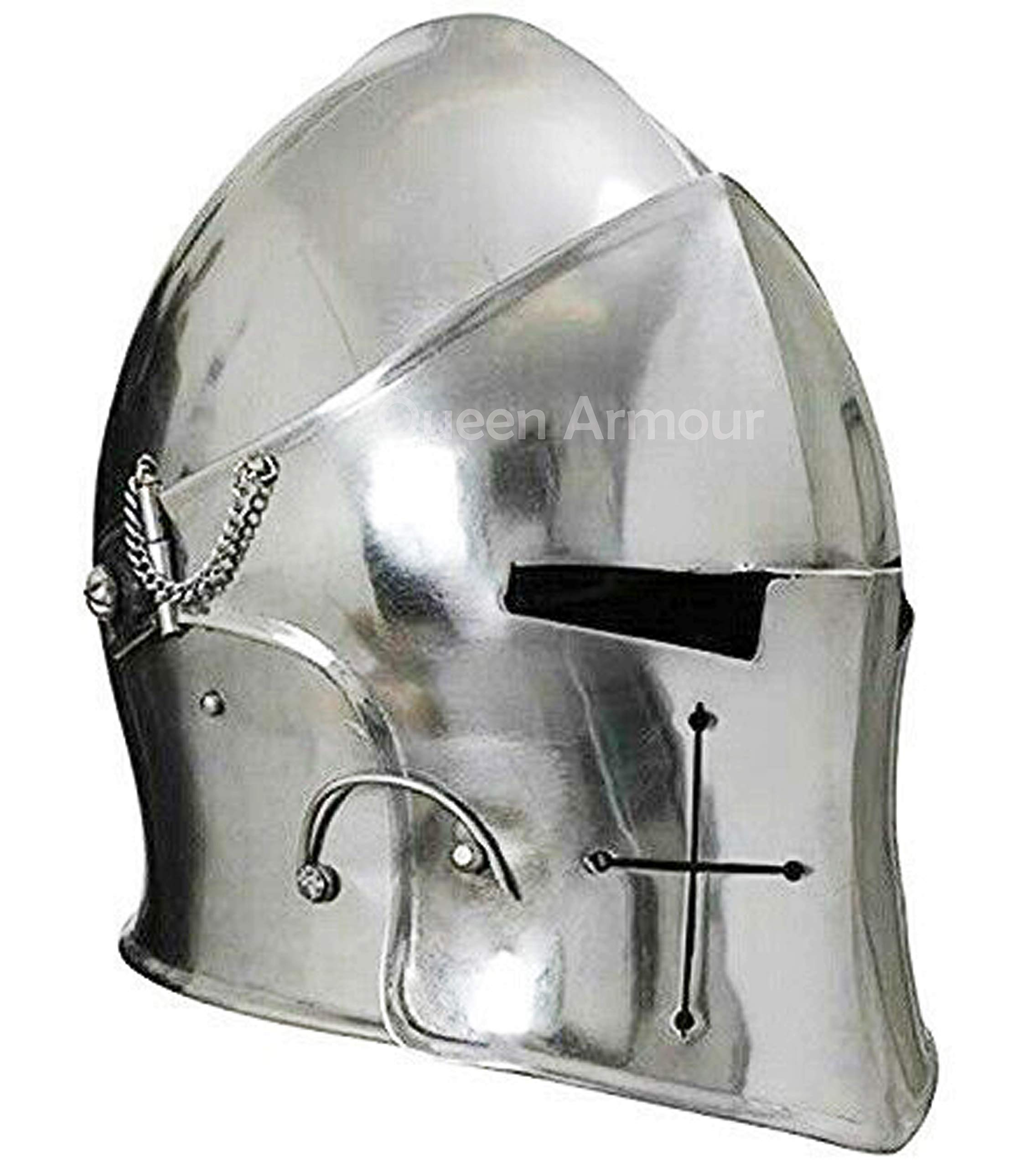 Queen ArmourMedieval Barbuta Helmet Knights Templar Crusader Armour Helmet Roman Spartan Silver Viking Helmet Knight Helmet Spartan Helmet Medieval Armor