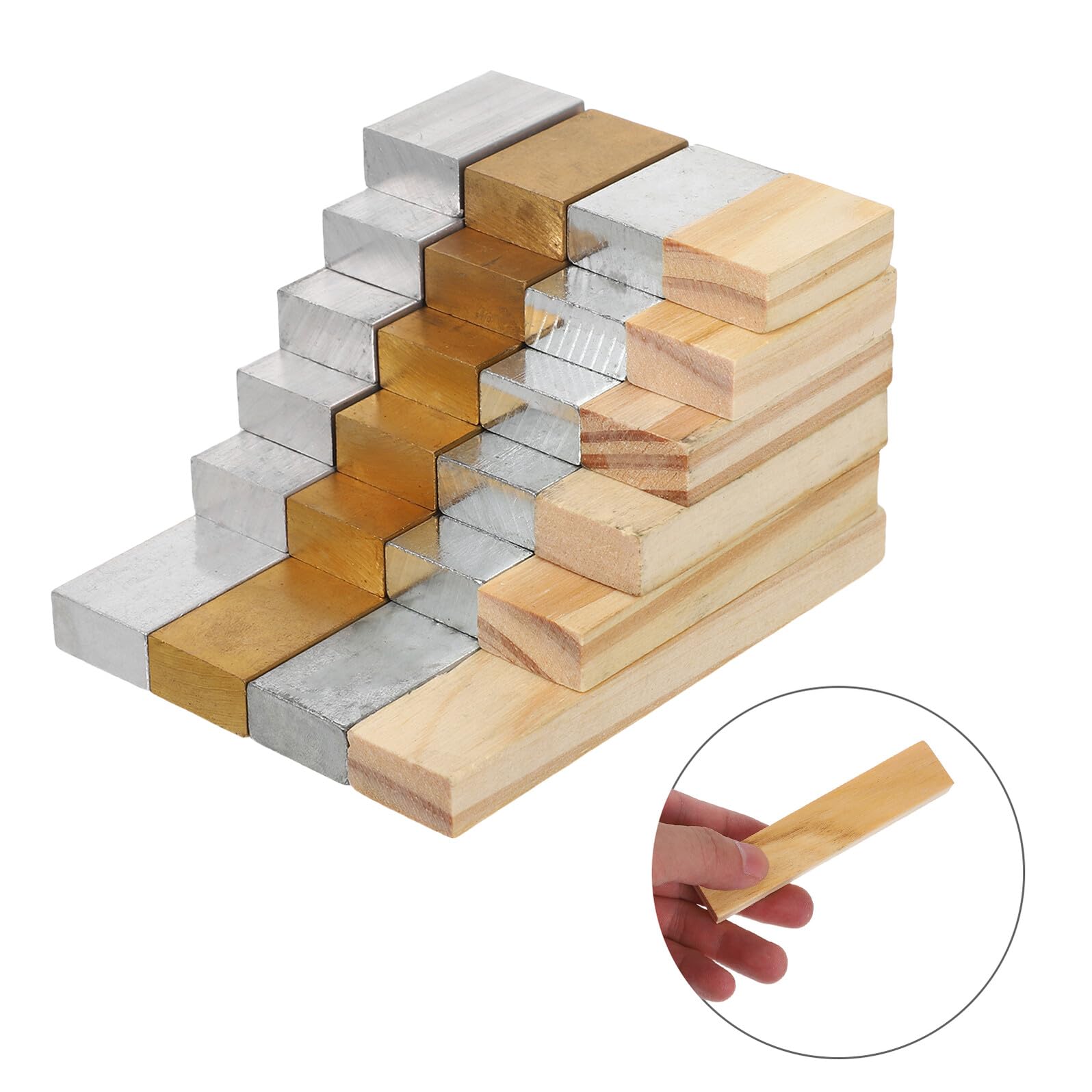 MAGICLULU 24pezzi Kit di Blocchi di Densità Fisica per Scuola Rame Ferro Alluminio e Legno Blocchi Rettangolari per Esperimenti Scientifici Attrezzatura da Laboratorio per Insegnamento