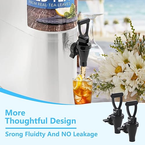 Miniatura 3 de Paquete de 2 grifos de repuesto 03260.0002 para dispensador de té, grifo reutilizable para urna de té con 2 tuercas de ala y 2 anillos en C por