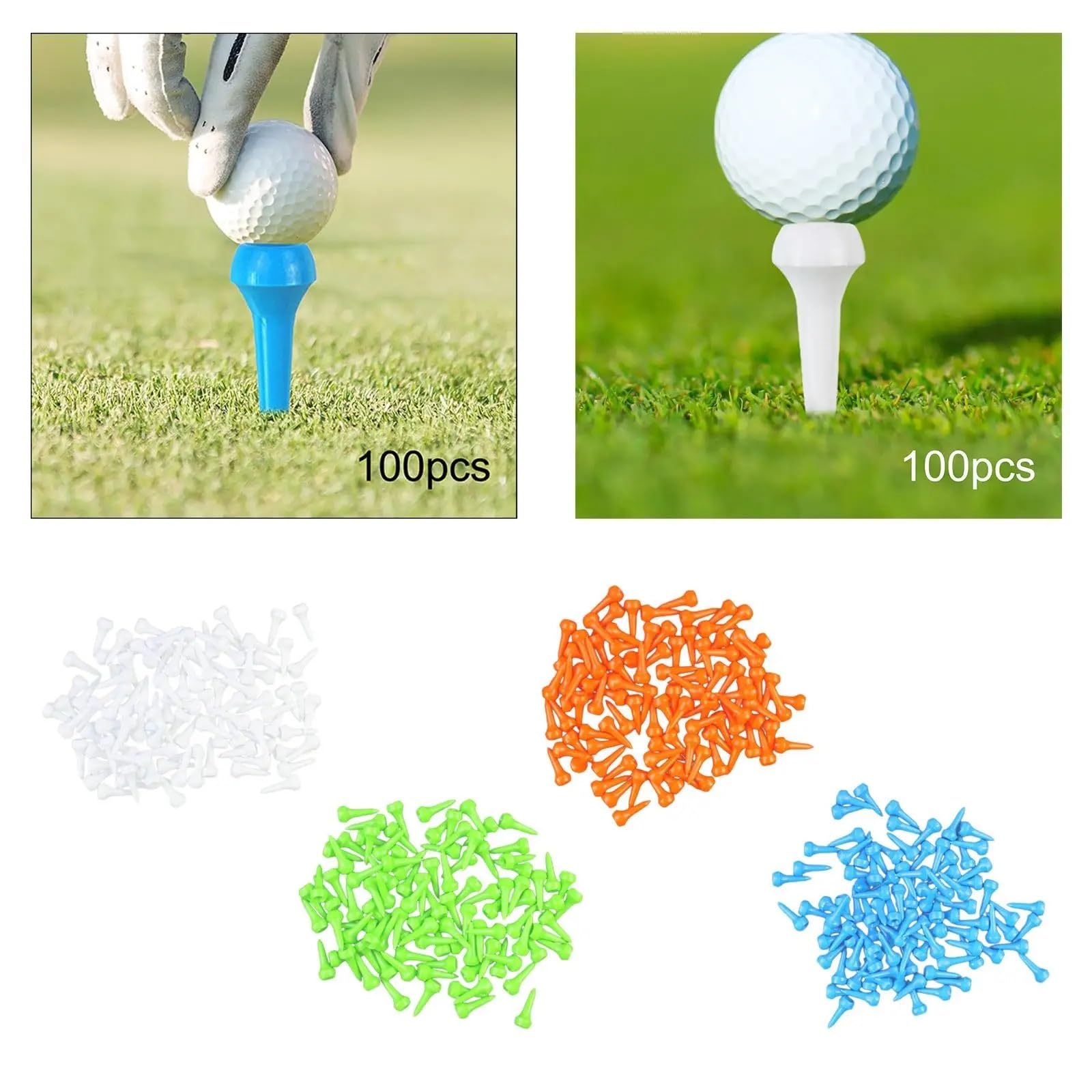 Golf Tee 100 stück Golf Tees Ball Halter Golf Zubehör Ausrüstung Training Aid Golf Üben Kunststoff Golf Nägel FüR Einen Idealen Abschlag