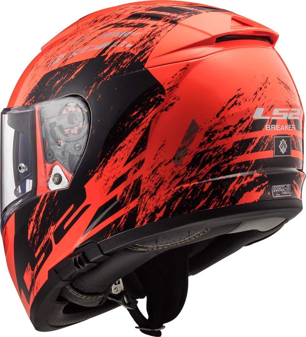 LS2 Motorcycle helmets FF390 BREAKER SWAT FLUO Orange Black, Noir/Orange, M Automotive
