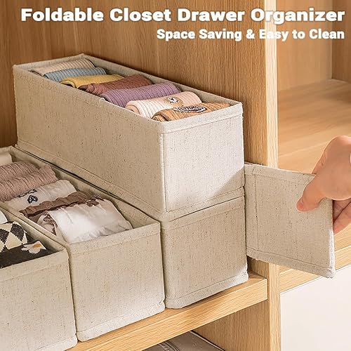 Miniatura 4 de MURRI&MURRDI Mini organizador plegable para cajones de ropa, 6 piezas, organizador de cajones de tela para guardería, organizador de tela con