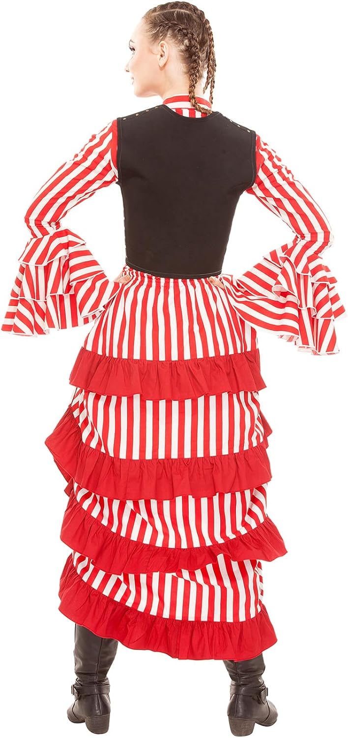 ThePirateDressing Steampunk Victorian Cosplay Costume Womens High-Low Show Girl Skirt - Image 4